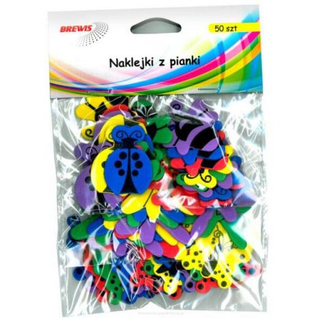 Naklejki z mikrogumy Brewis Owady, 50szt